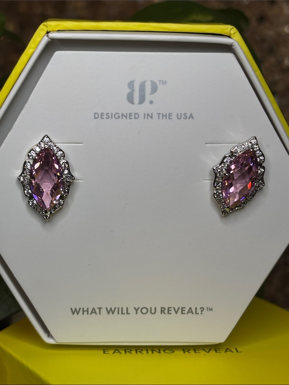 Sparkling Pink Marquise Crystal Stud Earrings by BP.